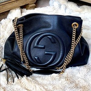 Gucci Soho Disco chain tassel leather Tote Bag.